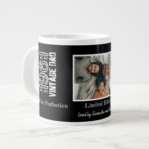 Father's Day Vintage Black and White with Photo Large Coffee Mug