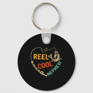 Fathers Day Vintage Fishing Reel Cool Nephew Key Ring