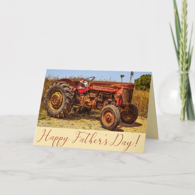 Father's Day Vintage Tractor Card (Front)