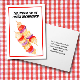 Father's Day Watercolor Chicken Kabob Card