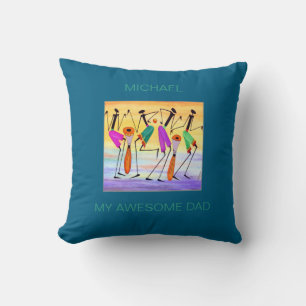 Father's Day, Watercolor, Expressing Happiness Cushion