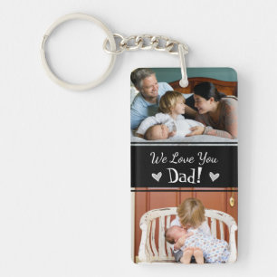 Father's Day We Love You Dad 4 photo Key Ring