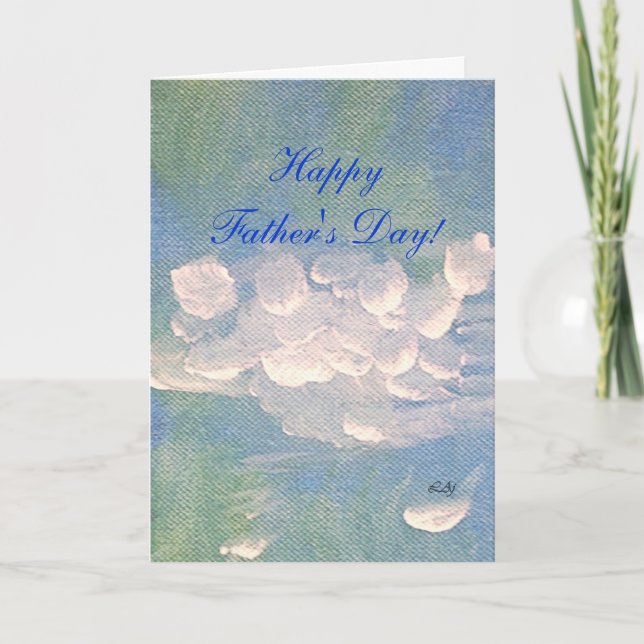 Father's Day White Clouds Blue Sky Painting Card (Front)