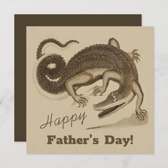 Father's day Wild happy dancing crocodile Card (Front/Back)