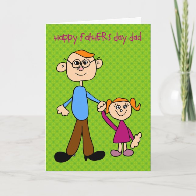 Father's Day with a cute little girl Card (Front)