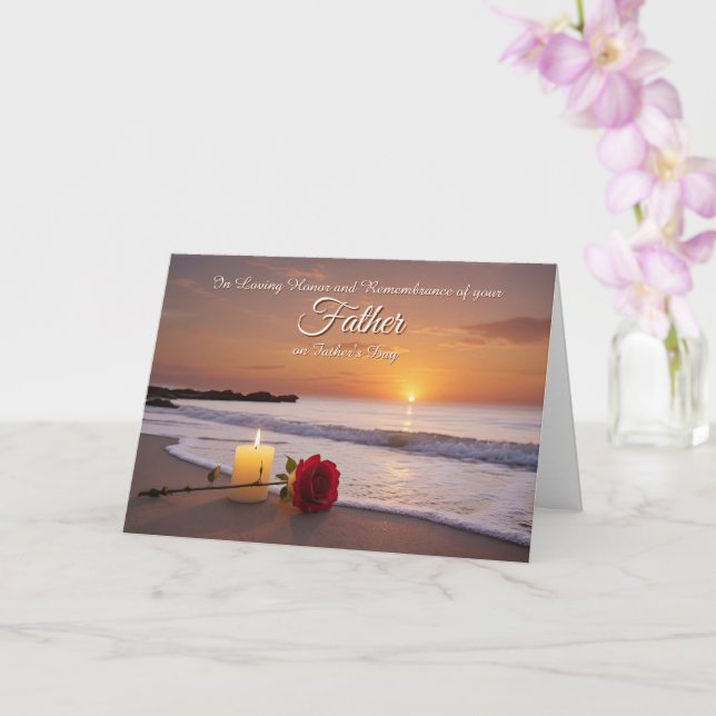 Fathers Day Without Dad Father Remembrance Card (Orchid)