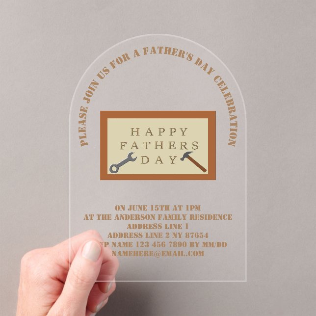Fathers Day Wooden Sign Custom Acrylic Invitations (Insitu (Handheld))