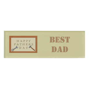 Fathers Day Wooden Sign Custom Message Name Tag