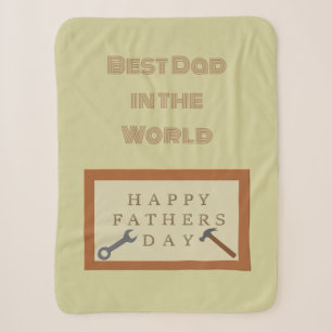Fathers Day Wooden Sign Custom Message Sherpa Blanket