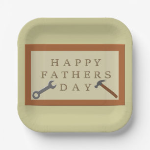 Fathers Day Wooden Sign Paper Plate