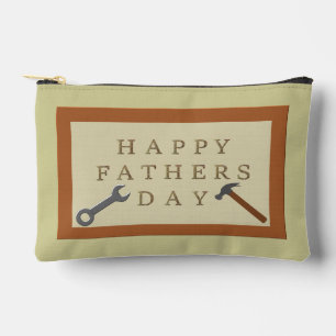Fathers Day Wooden Sign Patterned Accessory Pouch