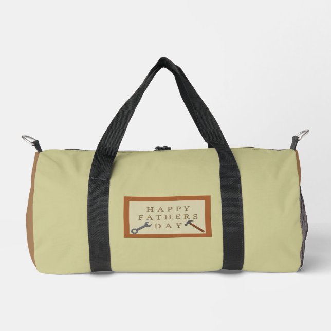Fathers Day Wooden Sign Patterned Duffle Bag (Front)