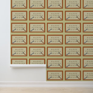 Fathers Day Wooden Sign Patterned Wallpaper