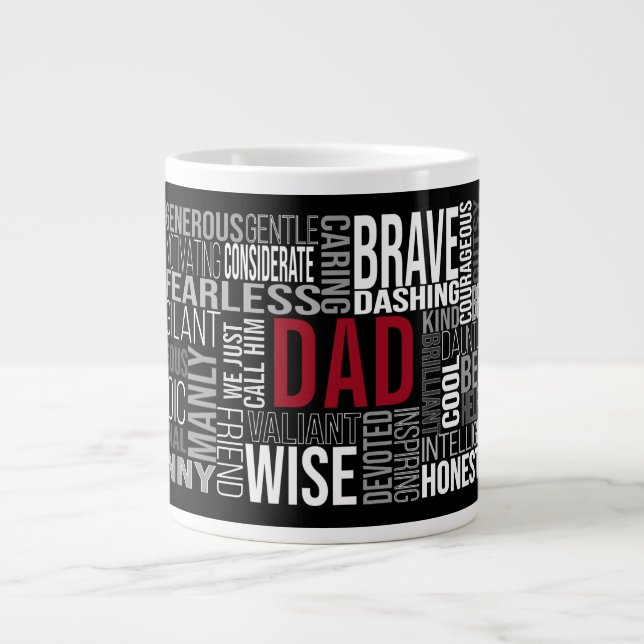 Fathers Day | Word Collage | Customize It Giant Co Large Coffee Mug (Front)