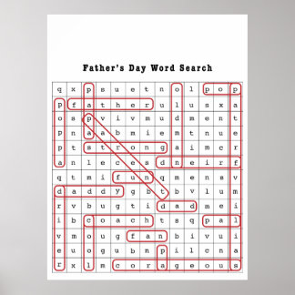 Father's Day Word Search Poster