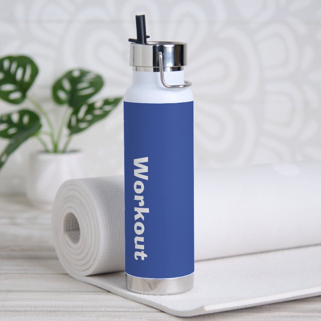  Father's Day Workout Logo Blue Water Bottle (Yoga)
