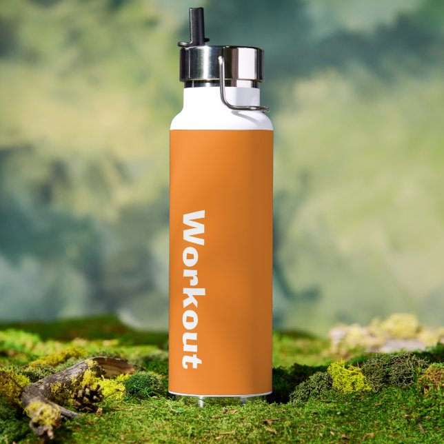  Father's Day Workout Logo Orange  Water Bottle (Outdoor)