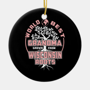 Father's Day World Best Grandma Ceramic Ornament