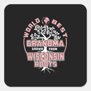 Father's Day World Best Grandma Square Sticker