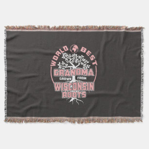 Father's Day   World Best Grandma Throw Blanket