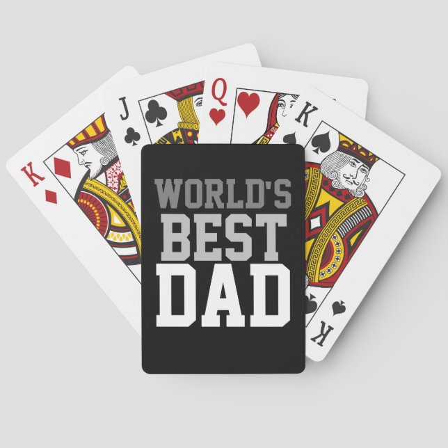Father's Day World's Best Dad Black Playing Cards (Back)