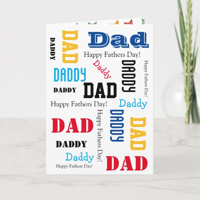Father's Day World's Best Dad Custom Text Card (Front)