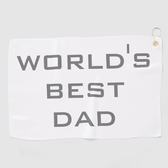 Father's Day World's Best Dad Golf Towel (Horizontal)