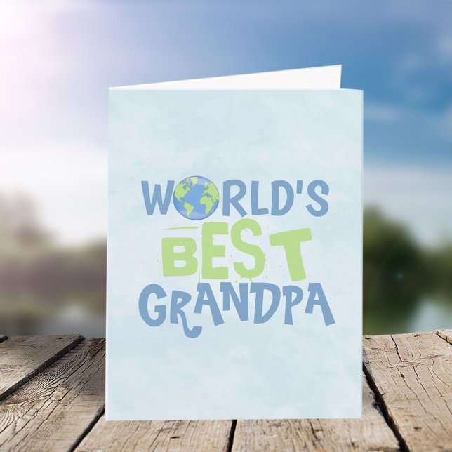 Father's Day World's Best Grandpa Cute Typography Card (Creator Uploaded)