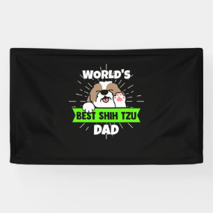 Father's Day Worlds Best Shih Tzu Dog Dad Banner