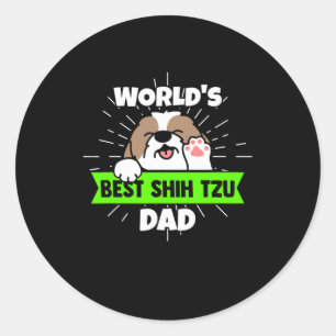 Father's Day Worlds Best Shih Tzu Dog Dad Classic Round Sticker