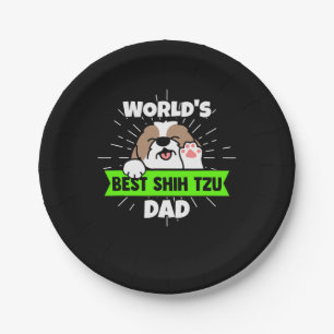 Father's Day   Worlds Best Shih Tzu Dog Dad Paper Plate