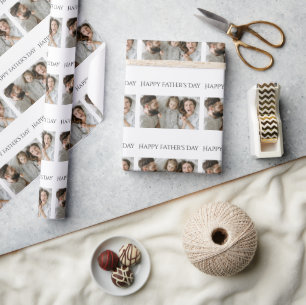 Father's Day Wrapping Paper with 3 Photos & Text