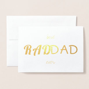 Father's Simple Modern   Real Gold Foil RAD DAD Foil Card