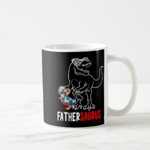 Fathersaurus T Rex Dinosaur Autism Awareness Fathe Coffee Mug