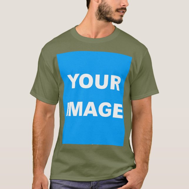Fatigue Green Add Your Image Photo T-Shirt (Front)