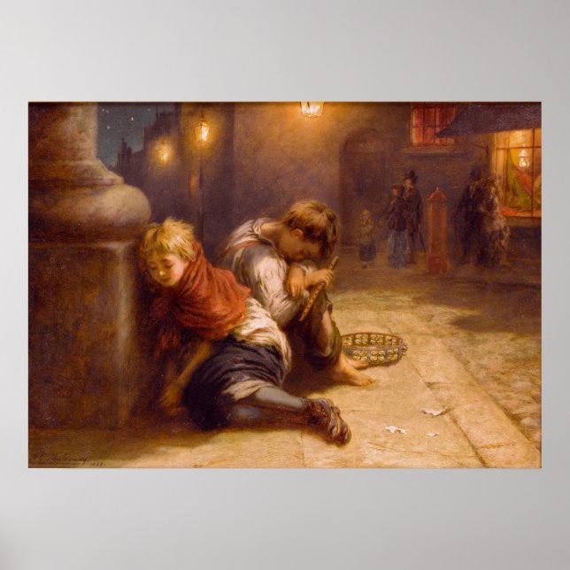 Fatigued Minstrels (1883) ~Augustus Edwin Mulready Poster (Front)