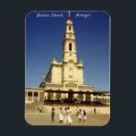 Fatima Church Portugal Magnet<br><div class="desc">Portugal fridge magnet features 1960's view of Fatima Church,  Portugal. One of the largest pilgrimage sites in the world. Photo by Brendan Doyle.</div>