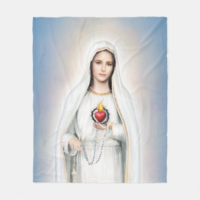 Fatima, Immaculate Heart Medium Fleece Blanket (Front)