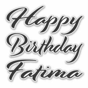 Fatima name first name black Sticker birthday