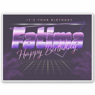 Fatima Name First name lila retro Sticker Birthday