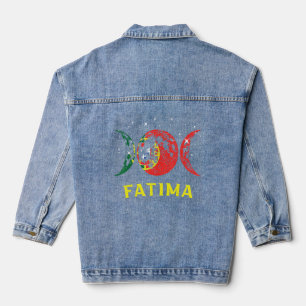 Fatima Portuguese City Retro Portugal Flag Denim Jacket