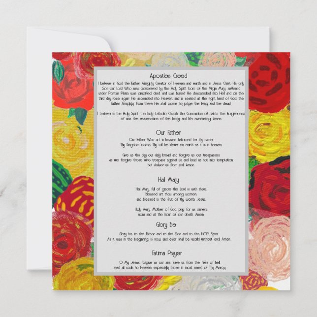 Fatima Prayer Card (Back)