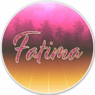Fatima Vorname Name golden pink Aufkleber Sticker