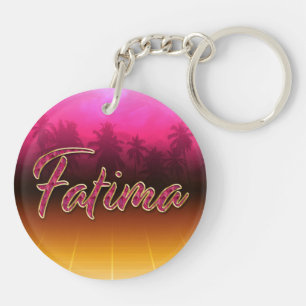 Fatima Vorname Name golden pink Schlüsselanhänger Key Ring