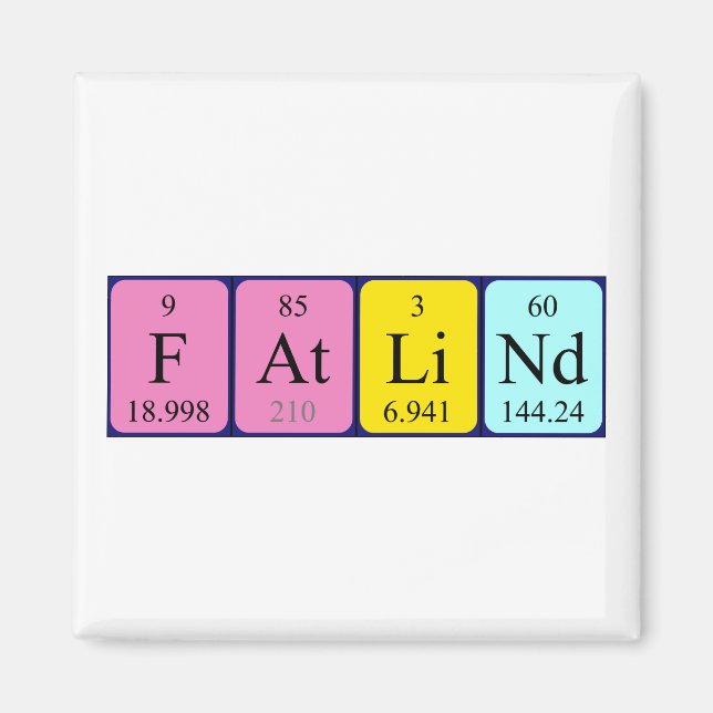 Fatlind periodic table name magnet (Front)
