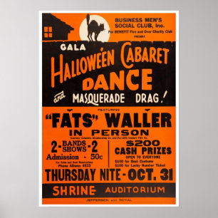 Fats Waller Halloween Vintage Jazz Concert Poster