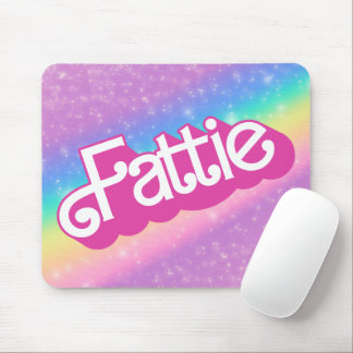 Fattie Plus Size Rainbow Retro 90's Nostalgia Pink Mouse Pad