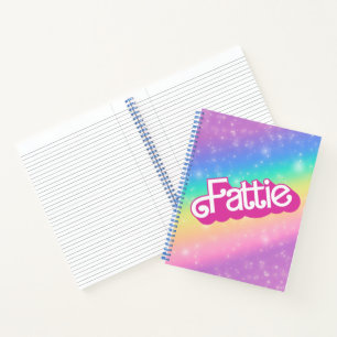 Fattie Plus Size Rainbow Retro 90's Nostalgia Pink Notebook