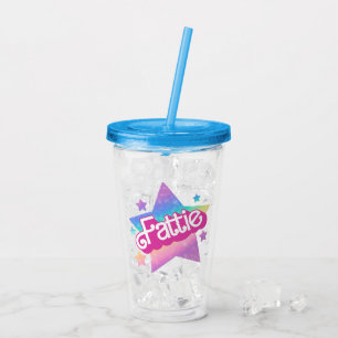 Fattie Plus Size Rainbow Retro 90's Nostalgia Star Acrylic Tumbler