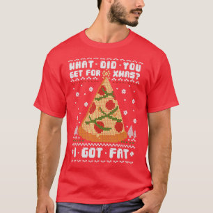 Fatty Christmas Christmas Tree Present Pizza Food T-Shirt